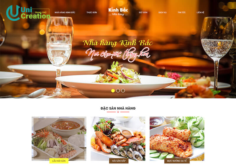 Thiết kế mẫu website nhà hàng 