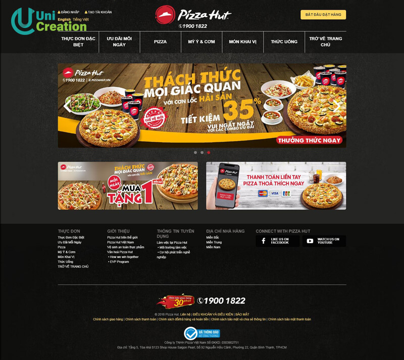 Mẫu web nhà hàng pizza