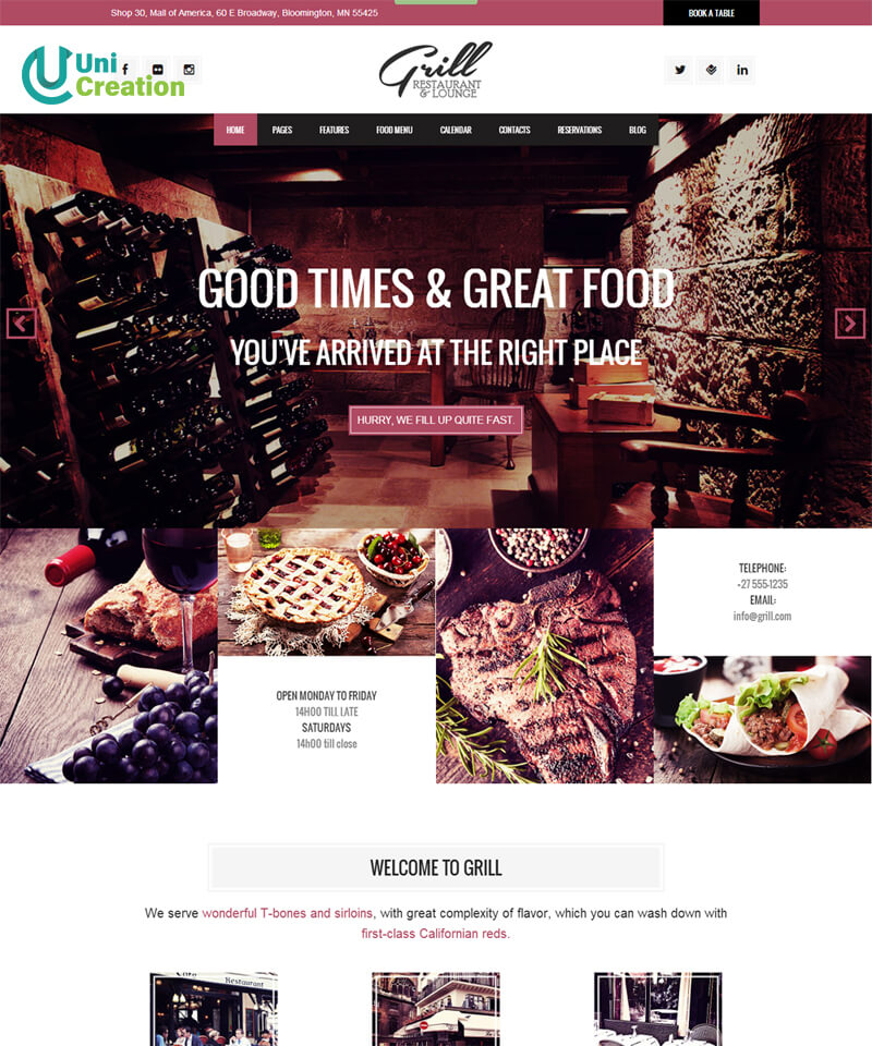Mẫu website nhà hàng Tâu Âu