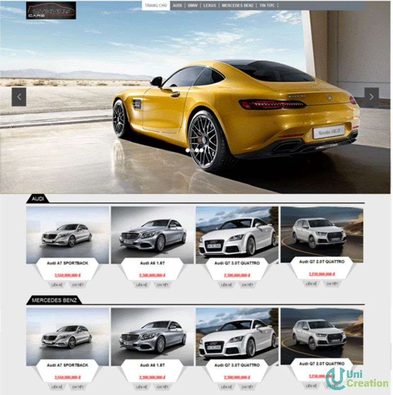 Mẫu website bán xe ô tô đẹp
